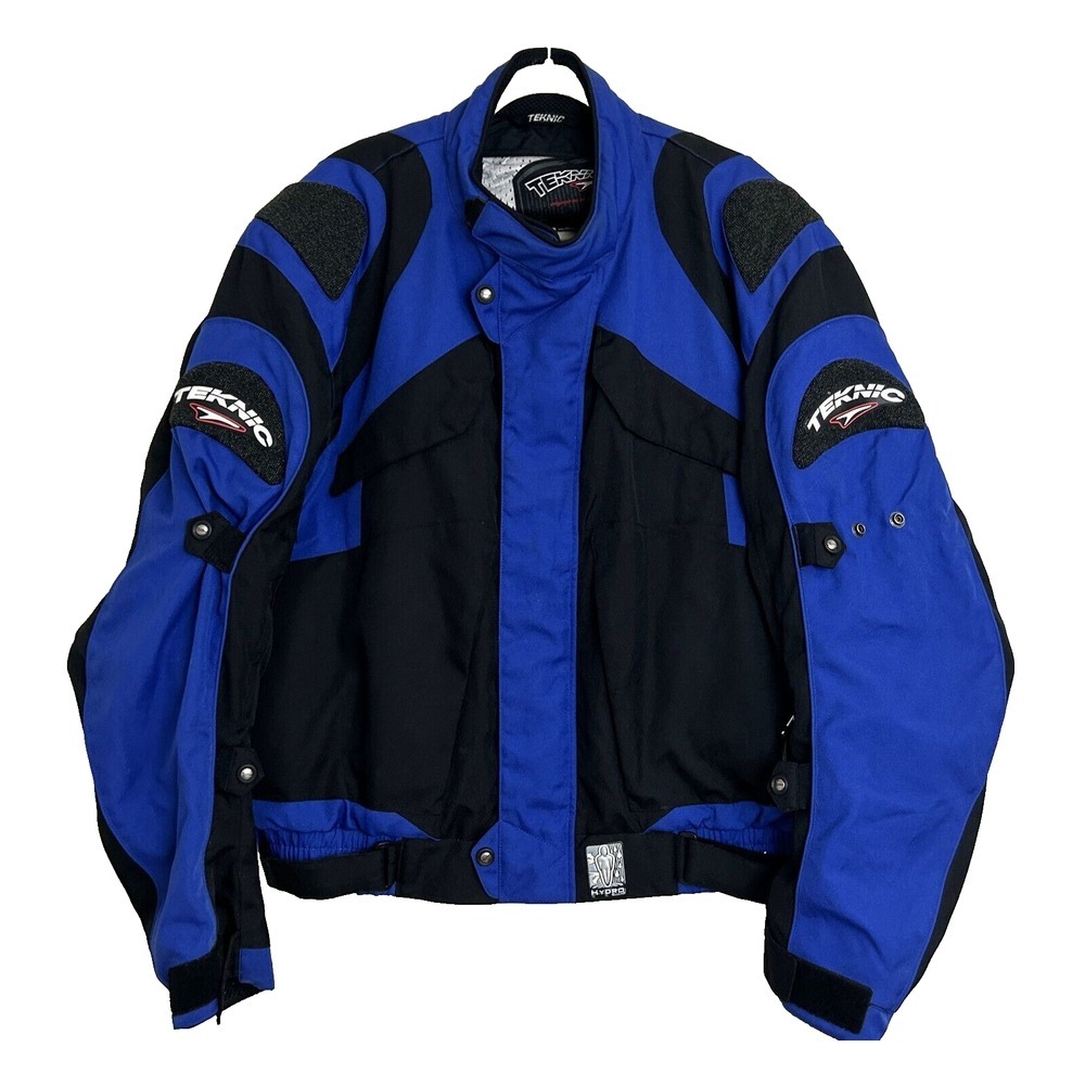 Teknic Hydro Guard Motorcycle Riding Jacket Mens  50/60  2XL Blue Black Full-Zip